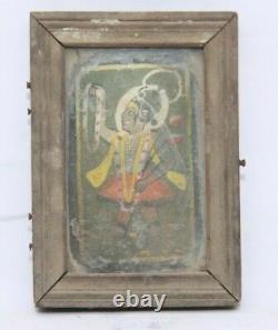 Peinture Ancienne Peinte À La Main Seigneur Shri Nath Ji Art Miniature Encadré S1