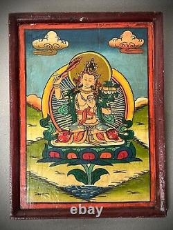 Peinture Bouddhique Sacrée. Népal. Tibet. Manjushri, Boddhisattva De La Sagesse
