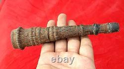 Pipe à tabac Chilam tribale en fer et en sable unique, rare et fabriquée à la main de style vintage