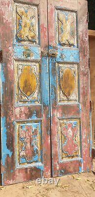 Porte indienne sculptée vintage, Porte indienne antique, Porte en bois de teck, Porte en bois.
