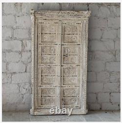 Porte sculptée vintage indienne, porte antique indienne, porte en bois de manguier.