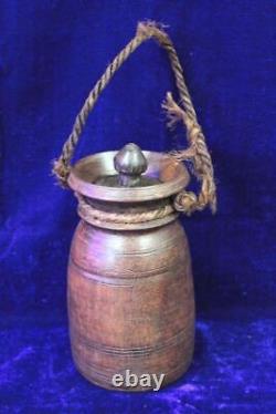 Pot à eau en bois vintage de 1900, ancien, rare, décor de maison PS-7