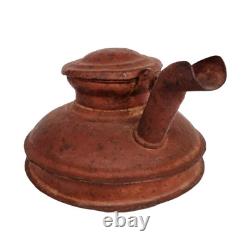 Pot en fer rare et unique de belle forme antique des années 1850 pour huile / ghee