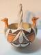 Poterie Ancienne Vintage Acoma Indian Poterie Figural Bird Basket Pot Joliment Dimensionnée à Expédier