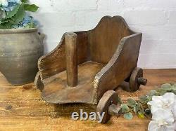 Rare Jouet En Bois Enfant Vintage Antiques Colonial Indien Chariot À Traîner