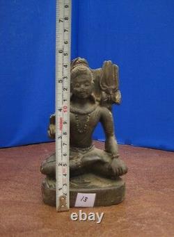 Shiva vintage religieux rare en pierre sculptée à la main ancienne des années 1900