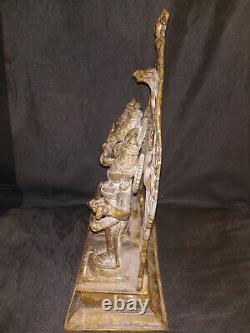 Statue De Bronze Rituel Indien Antique Set Dieu Ganesha Laxmi Et Saraswati #1