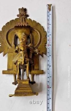 Statue Figurine en Laiton Ancienne Vintage d'un Dieu Hindou - Période Très Ancienne, Rare et Collectionnable