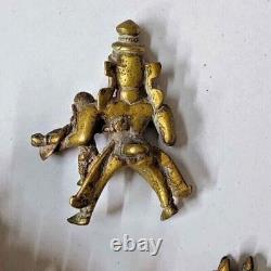Statue Figurine en Laiton Ancienne Vintage d'un Dieu Hindou - Période Très Ancienne, Rare et Collectionnable