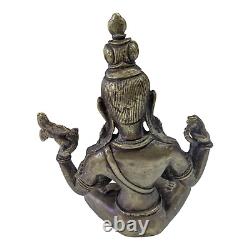 Statue ancienne en laiton rare de Dieu Seigneur Shiva Shadakshari / Figure / Statue vintage