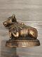 Statue De Taureau Nandi En Laiton, Vahana De L'inde, Figure Artisanale Vintage Antique