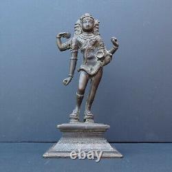 Statue en alliage de cuivre ancien du dieu hindou Shiva Nataraja Natarajan - Décoration religieuse de l'avatar