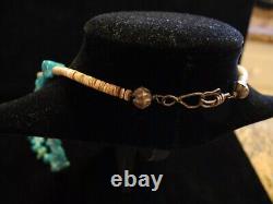 Superbe collier TURQUOISE 32' Antique Vintage Amérindien. D1250