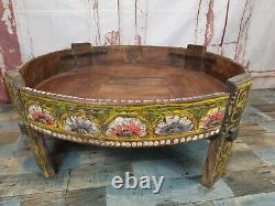 Table Basse Antique De Table De Table De Chakki Peinte À La Main D’épice Indienne