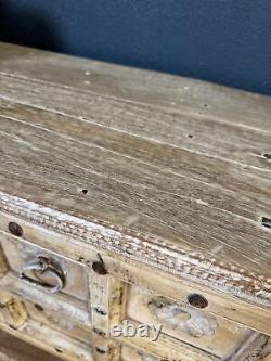 Table console indienne vintage réutilisée fabriquée à partir de vieilles portes