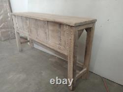 Table console indienne vintage réutilisée fabriquée à partir de vieilles portes