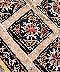 Tapis de patchwork kantha indien vintage