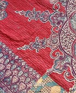 Tapis de patchwork kantha indien vintage