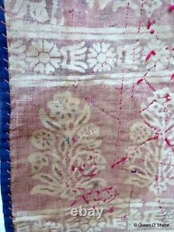 Tenture murale antique en broderie textile Dharanio Inde Saurashtra Gujarat