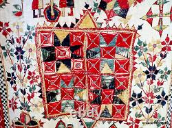 Textile Dharanio Inde Broderie Gujarat Tenture Murale Antique