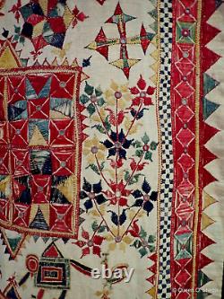 Textile Dharanio Inde Broderie Gujarat Tenture Murale Antique
