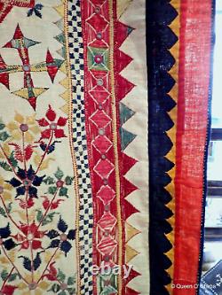 Textile Dharanio Inde Broderie Gujarat Tenture Murale Antique