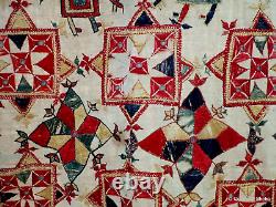 Textile Dharanio Inde Broderie Gujarat Tenture Murale Antique