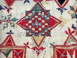 Textile Dharanio Inde Broderie Gujarat Tenture Murale Antique