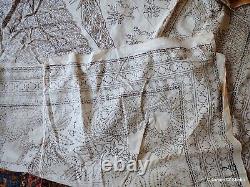 Textile imprimé Kalamkari indien en coton imprimé à bloc Vintage non fini avec motif de paon