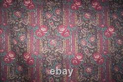 Tissu indien vintage Laura Ashley roses indiennes 5 yards 1996 violet rouge