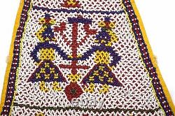 Travail de perles lourd de Kutch indien à suspendre au mur - Belle décoration vintage (i17-346)