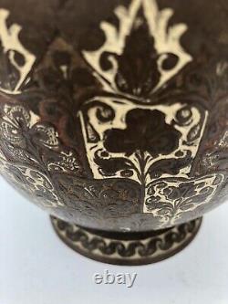 Vase / pot en laiton indien vintage lourd et inhabituel, voir la base Boho