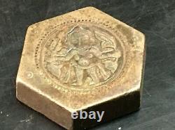 Vieille Vieille Antique Bronze Rare Métal De La Déesse Sud Timbre / Sceau / Die