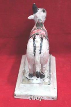 Vieille Vieille Antiquité Indien Fabriqué À La Main En Bois Nandi Figurine Home Decor Pu-83