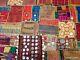 Vieilles Broderies Banjara Textile Patchwork Murale Avec Miroirs En Coquillage Inde Vintage