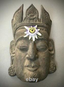 Vieux Masque Indien Du Prince Siddhartha Gautama Qui Est Devenu Plus Tard Le Bouddha