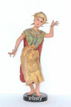 Vieux Vintage Antique Rare Caoutchouc Thai Lady Doll Accueil Décor Collectible J-64