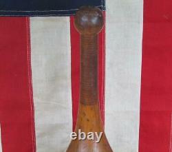 Vintage 1910 Wood Indian Club Grand Exercice Pin Antique Gym Décor 23 Tall