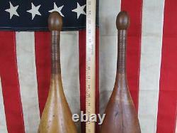 Vintage Années 1900 Peck & Snyders Wood Indian Club Exercise Pins 25 Antique Gym 6lbs