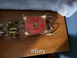 Vintage Antimony Cheval De Couronnement Victorien Ride/prade Chariot Toy, Angleterre