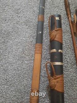 Vintage, Antique Indien Tribal Bamboo Bow Et Arrow