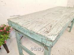 Vintage Authentique Indien Rustic Bleu Pliant Table De Mariage En Bois Événements