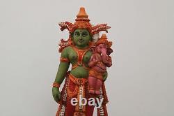 Vintage Ganesh Lakshmi Statue Antique Bébé Ganesha Sculpture Hindu Pooja Idol