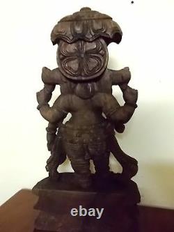 Vintage Ganesha Sculpture Dieu Hindou Ganesh Statue Temple Umbrella Figurine Murti