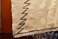 Vintage Navajo Blanket Rug Native Américaine Indienne Transition Antique 44x34
