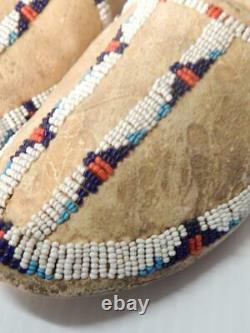 Vintage Nord Cheyenne Plaines Perles Indiennes Sole Dure Mocassins Nice