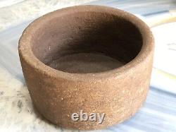 Vintage Old Rare Primitif Fait Main Utilisation Polyvalente Stone Bowl Rich Patina