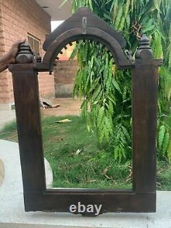 Vintage Rare Collectiondible Sculpture À La Main En Bois 40 Jharokha Hanging Mirror Frame