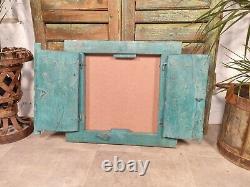 Vintage Reclaimed Authentic Indian Hand Made Wooden Temple Fenêtre Frame Shutter