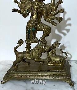 Vintage Solide Et Lourd En Laiton Hindou Statue Du Seigneur Shiva De L'inde